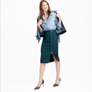 J Crew Wool Zipper Pencil Skirt